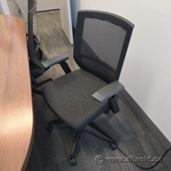 Allseating Entail Black Office Task Chair w/ Grey Patterned Seat